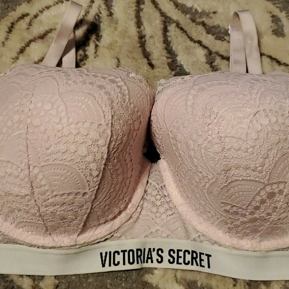 VICTORIA'S SECRET Gray Crochet Lace Logo Band GW2 - Picture 2 of 8